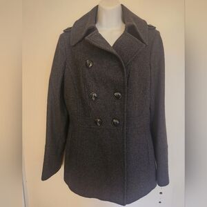 Michael Kors Women's Double-Breasted Pea Coat - Charcoal Gray | Sz S | Like New